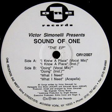 Victor Simonelli Presents Sound Of One : The EP (12