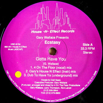 Gary Wallace Presents Ecstasy* : Gotta Have You (12