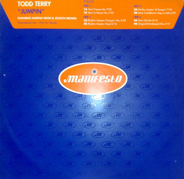 Todd Terry Featuring Martha Wash & Jocelyn Brown : Jumpin (2x12