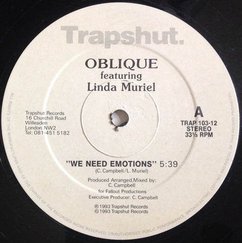 Oblique (3) : We Need Emotions (12") - Vinyl Record