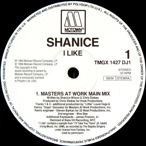 Shanice : I Like (12", Promo) - Vinyl Record