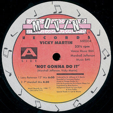 Vicky Martin : Not Gonna Do It (12