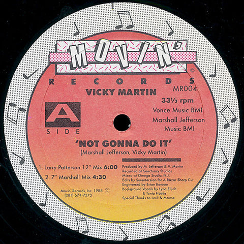 Vicky Martin : Not Gonna Do It (12") - Vinyl Record