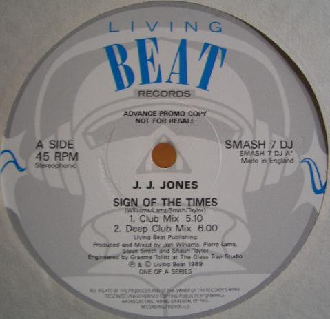 J.J. Jones : Sign Of The Times (12", Promo) - Vinyl Record