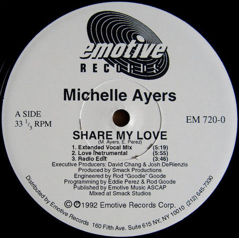 Michelle Ayers : Share My Love (12") - Vinyl Record