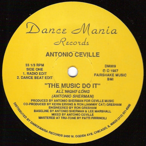 Antonio Ceville : The Music Do It (All Night Long) (12") - Vinyl Record