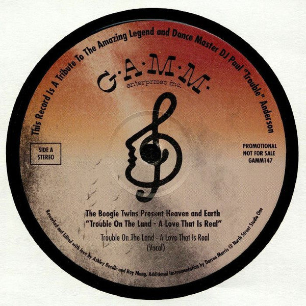 The Boogie Twins Present Heaven And Earth (2) : Trouble On The Land - A Love That Is Real (12", Promo)
