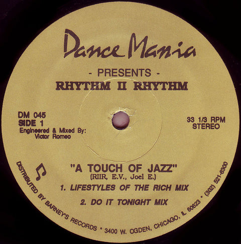 Rhythm II Rhythm : A Touch Of Jazz (12") - Vinyl Record