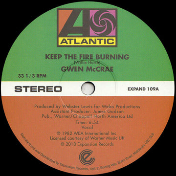 Gwen McCrae - Keep The Fire Burning Vinly Record