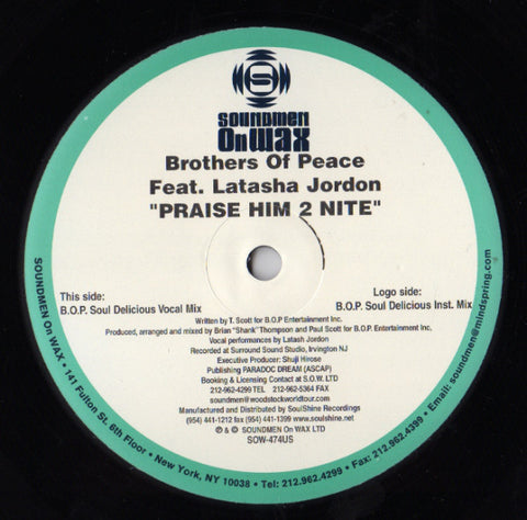 Brothers Of Peace* Feat. Latasha Jordon* : Praise Him 2 Nite (12") - Vinyl Record