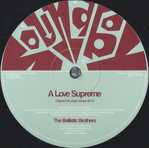 The Ballistic Brothers* : A Love Supreme (12", Single) - Vinyl Record