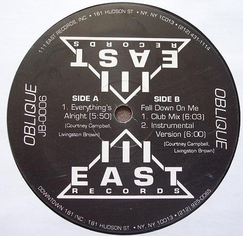 Oblique (3) : Everything's Alright / Fall Down On Me (12") - Vinyl Record