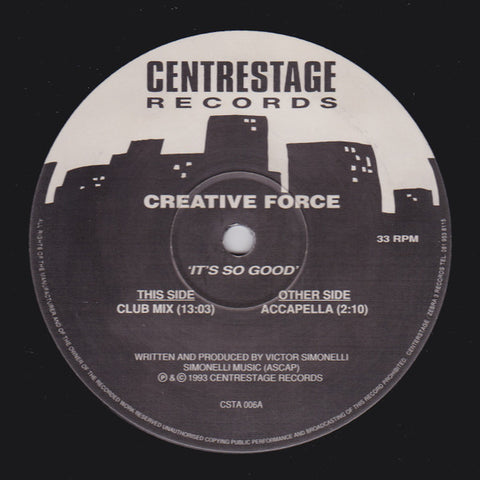 Creative Force : It's So Good (12", Ltd) - Vinyl Record