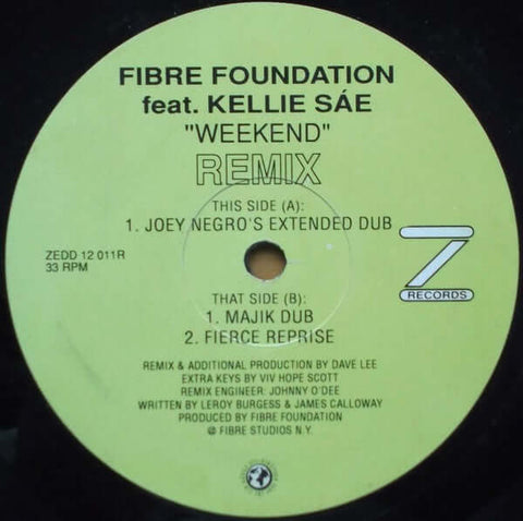 Fibre Foundation : Weekend (Remix) (12") is available for sale at our shop at a great price. We have a huge collection of Vinyl's, CD's, Cassettes & other formats available for sale for music lovers - Vinyl Record