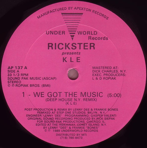 Rickster Presents KLE : We Got The Music (12") - Vinyl Record