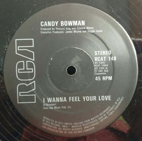 Candy Bowman : I Wanna Feel Your Love (12") is available for sale at our shop at a great price. We have a huge collection of Vinyl's, CD's, Cassettes & other formats available for sale for music lovers - Vinyl Record