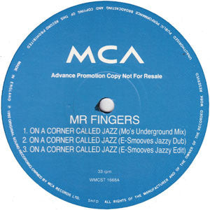 Mr. Fingers : On A Corner Called Jazz (12", Promo) - Vinyl Record