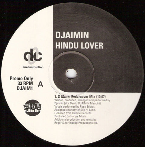 Djaimin : Hindu Lover (12", Promo) - Vinyl Record