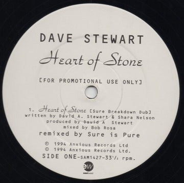 Dave Stewart* : Heart Of Stone (The 'Sure Is Pure' Remixes) (12