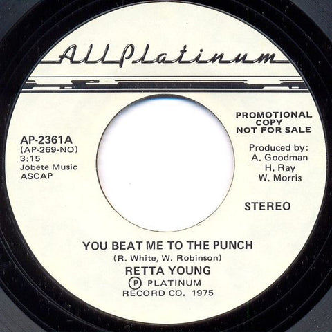 Retta Young* : You Beat Me To The Punch (7", Promo, Styrene) - Vinyl Record