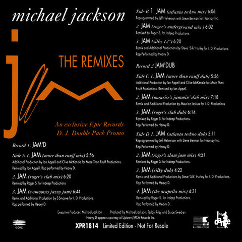 Michael Jackson : Jam (The Remixes) (2x12", Ltd, Promo, Gat) - Vinyl Record