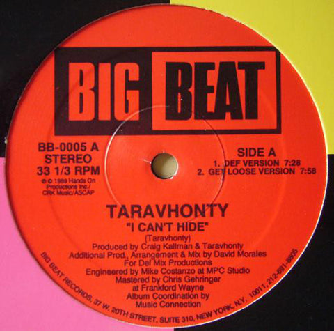 Taravhonty : I Can't Hide (12") - Vinyl Record