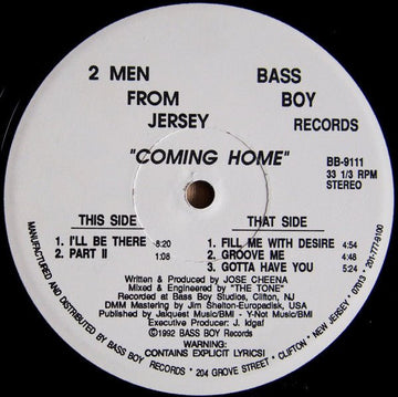2 Men From Jersey - Coming Home Vinyl Vinly Record