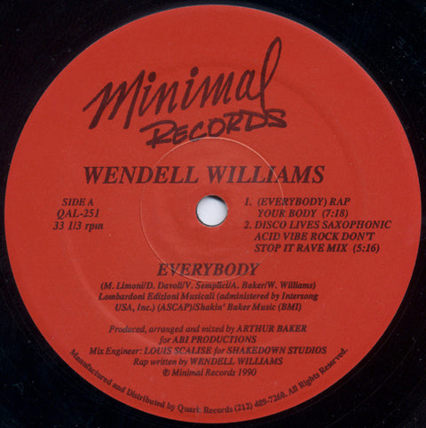 Wendell Williams : Everybody (12") - Vinyl Record