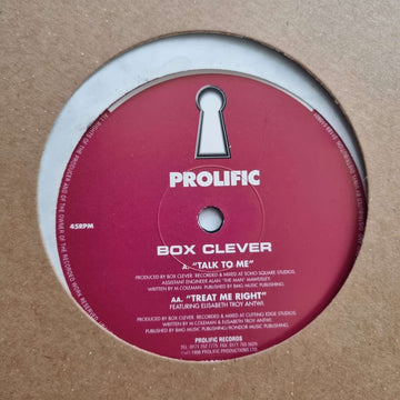 Box Clever - Talk To Me - Artists Box Clever Genre UK Garage Release Date 1 Jan 1998 Cat No. PROPH 003 Format 12