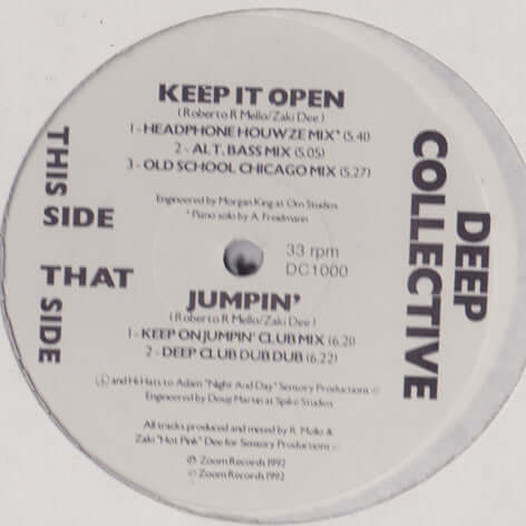 Deep Collective : Keep It Open / Jumpin' (12") is available for sale at our shop at a great price. We have a huge collection of Vinyl's, CD's, Cassettes & other formats available for sale for music lovers - Vinyl Record