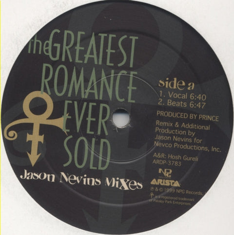 The Artist (Formerly Known As Prince) : The Greatest Romance Ever Sold (Jason Nevins Mixes) (12", Single, Ltd) - Vinyl Record