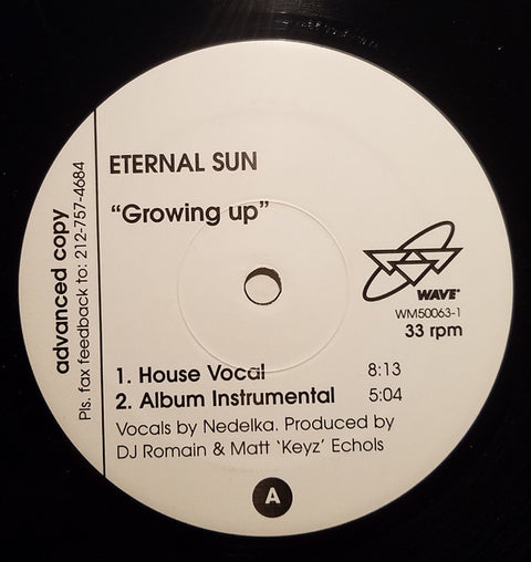 Eternal Sun : Growing Up (12", Promo) - Vinyl Record