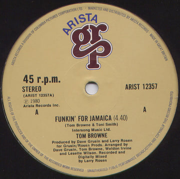 Tom Browne : Funkin' For Jamaica (12