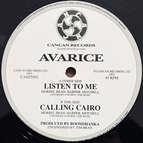 Avarice : Listen To Me (12") - Vinyl Record