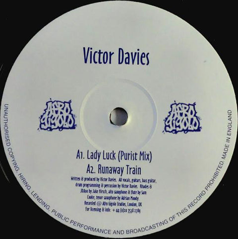 Victor Davies : Lady Luck / Runaway Train (12", Whi) - Vinyl Record