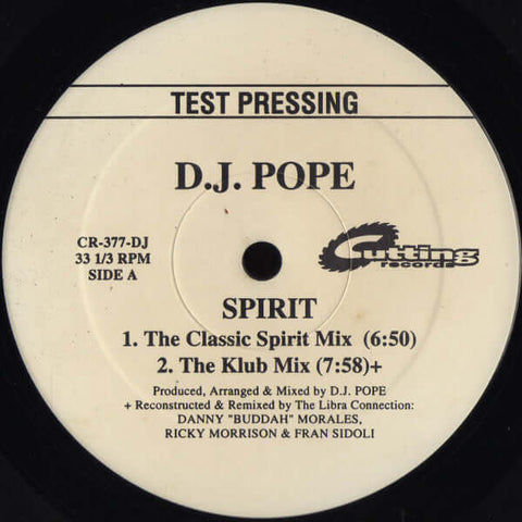 D.J. Pope* : Spirit (12", TP) is available for sale at our shop at a great price. We have a huge collection of Vinyl's, CD's, Cassettes & other formats available for sale for music lovers - Vinyl Record