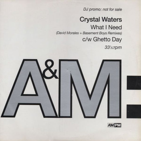 Crystal Waters : What I Need (David Morales + Basement Boys Remixes) / Ghetto Day (2x12", Promo) - Vinyl Record