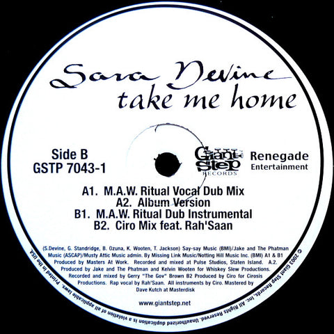 Sara Devine : Take Me Home (12") - Vinyl Record