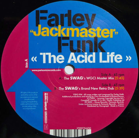 Farley "Jackmaster" Funk : The Acid Life (12") is available for sale at our shop at a great price. We have a huge collection of Vinyl's, CD's, Cassettes & other formats available for sale for music lovers - Vinyl Record