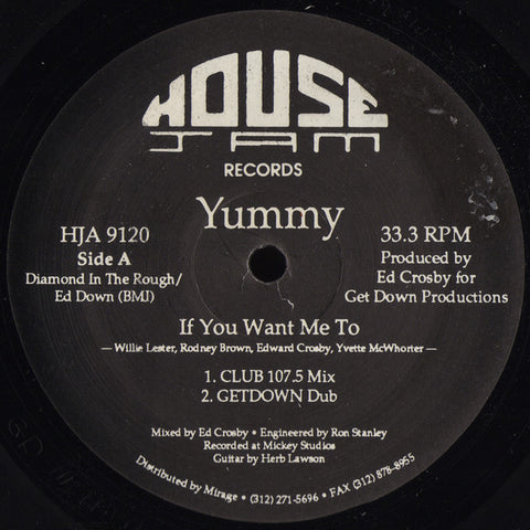 Yummy : If You Want Me To (12") - Vinyl Record