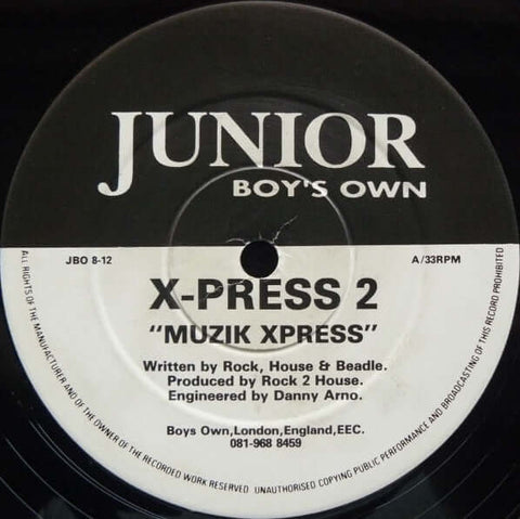 X-Press 2 : Muzik Xpress (12") is available for sale at our shop at a great price. We have a huge collection of Vinyl's, CD's, Cassettes & other formats available for sale for music lovers - Vinyl Record