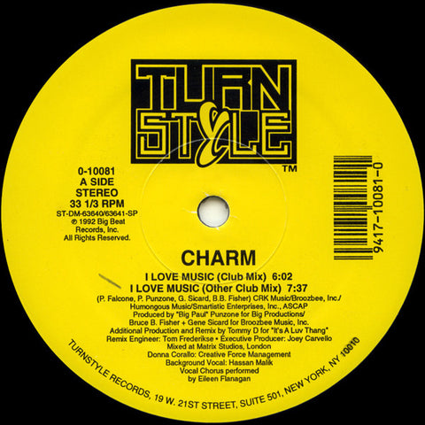 Charm* : I Love Music (12") - Vinyl Record