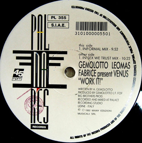 Gemolotto*, LeoMas*, Fabrice Present Venus (72) : Work It! (12") - Vinyl Record