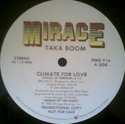 Taka Boom : Climate For Love (12", Promo) is available for sale at our shop at a great price. We have a huge collection of Vinyl's, CD's, Cassettes & other formats available for sale for music lovers - Vinyl Record