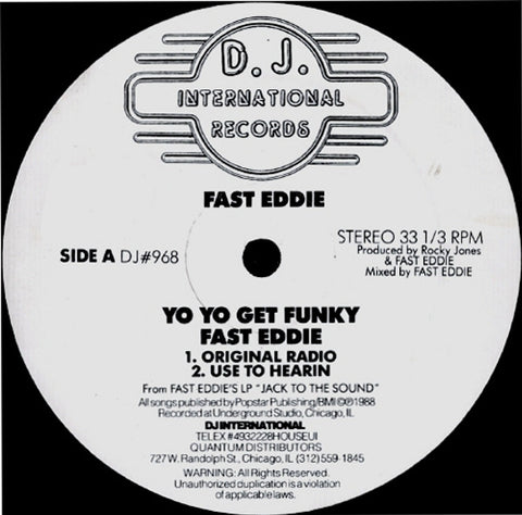 Fast Eddie* : Yo Yo Get Funky (12") - Vinyl Record