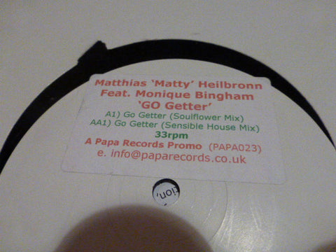 Matthias 'Matty' Heilbronn* Feat. Monique Bingham : Go Getter (12", Promo, W/Lbl) - Vinyl Record