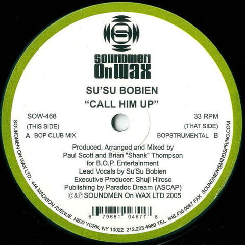 Su'Su Bobien* : Call Him Up (12") - Vinyl Record