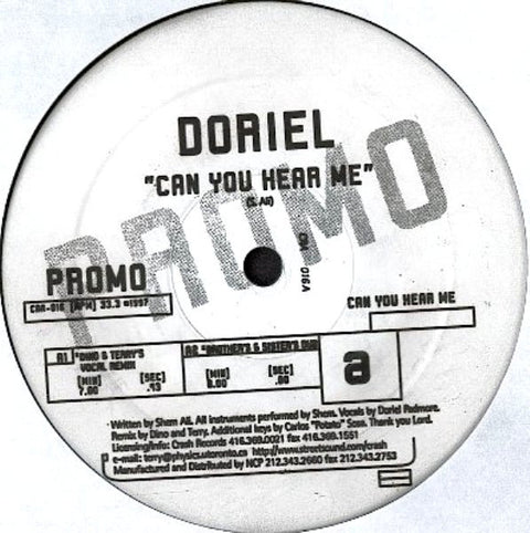 Doriel : Can You Hear Me (12", Promo) - Vinyl Record