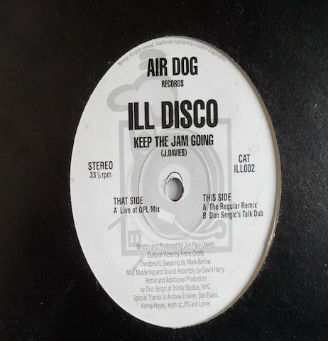 Ill Disco : Keep The Jam Going (12") - Vinyl Record