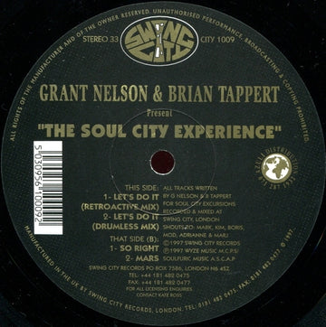 Grant Nelson & Brian Tappert Present The Soul City Experience : Let's Do It (12